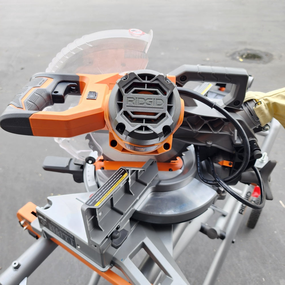 15 Amp 10 in. Corded Dual Bevel Miter Saw with LED Cut Line Indicator with Stand (R4113) 15 Amp 10 in. Corded Dual Bevel Miter Saw with LED Cut Line Indicator with Stand (R4113)